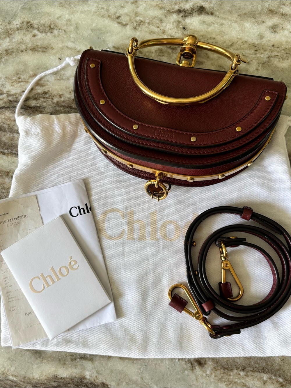 CHLOE Nile Brecelet Crossbody leather bag with invoice